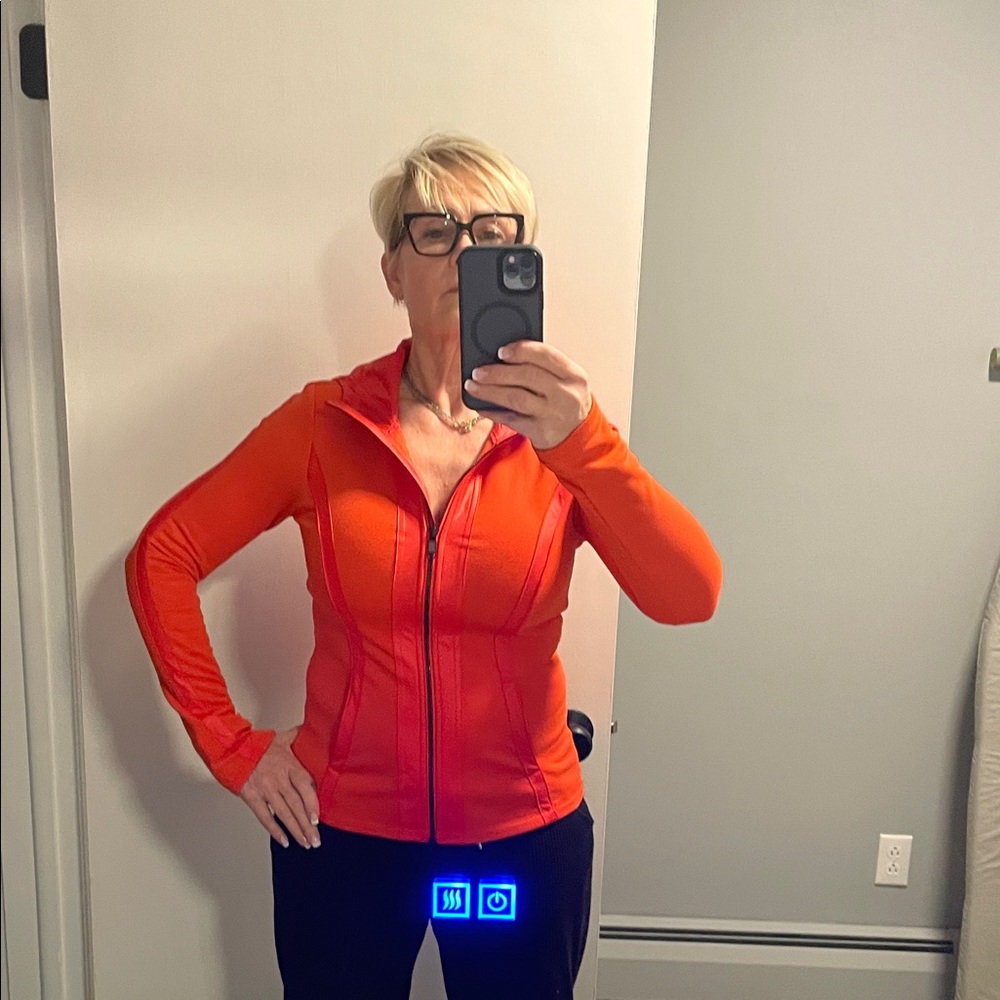 Athleta Women's Bright Orange Zip-Up Hoodie Jacket